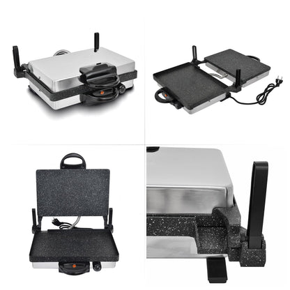 Neudorf Lahmacun Makinesi Multigrill 2000W mit Kasserolle | Elektro Kontaktgrill, Toaster & Kochset mit Antihaftbeschichtung