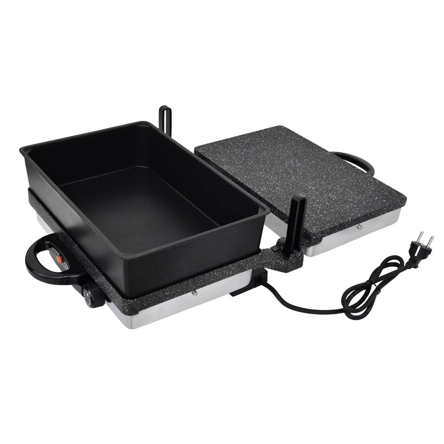 Neudorf Lahmacun Makinesi Multigrill 2000W mit Kasserolle | Elektro Kontaktgrill, Toaster & Kochset mit Antihaftbeschichtung