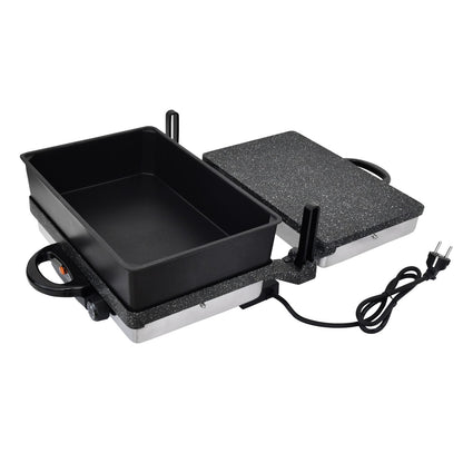 Neudorf Lahmacun Makinesi Multigrill 2000W mit Kasserolle | Elektro Kontaktgrill, Toaster & Kochset mit Antihaftbeschichtung