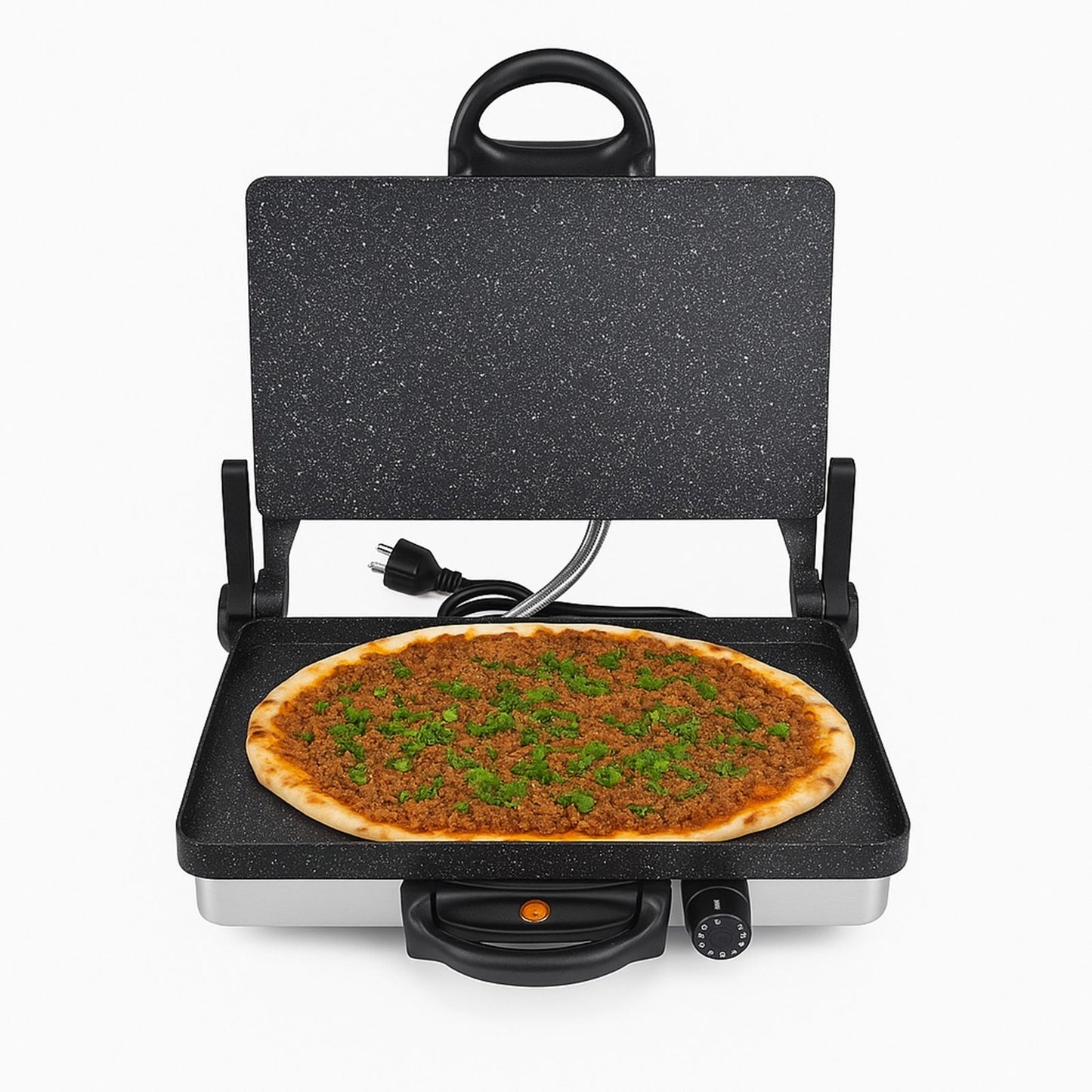 Neudorf Lahmacun Makinesi Multigrill 2000W mit Kasserolle | Elektro Kontaktgrill, Toaster & Kochset mit Antihaftbeschichtung