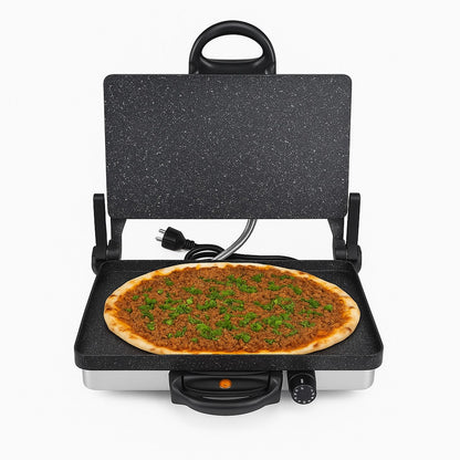 Neudorf Lahmacun Makinesi Multigrill 2000W mit Kasserolle | Elektro Kontaktgrill, Toaster & Kochset mit Antihaftbeschichtung